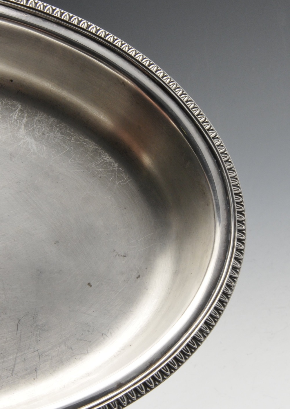 A mid-twentieth century Italian silver fruit dish of hammered oval form with lobed sides and - Image 14 of 14