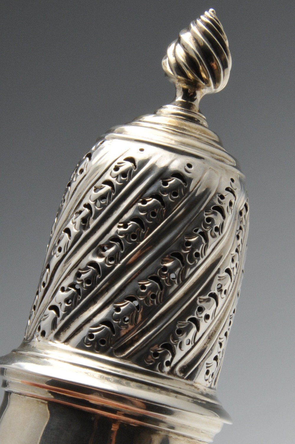 A George III silver cream jug, the bellied form with oblique and floral embossing and sparrow - Image 8 of 12