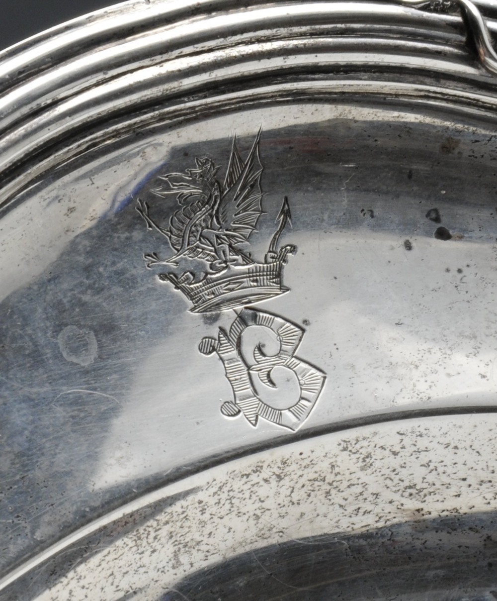 An early Victorian silver plate by Paul Storr, of shaped circular outline with applied decoration of - Image 4 of 9