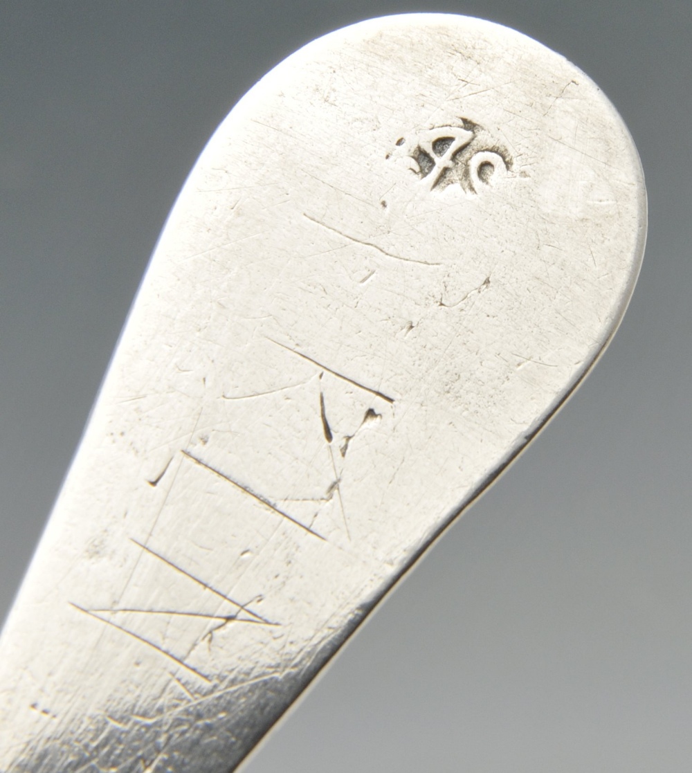A continental spoon, possibly Norwegian, having a foliate engraved terminal leading to a plain - Image 2 of 5