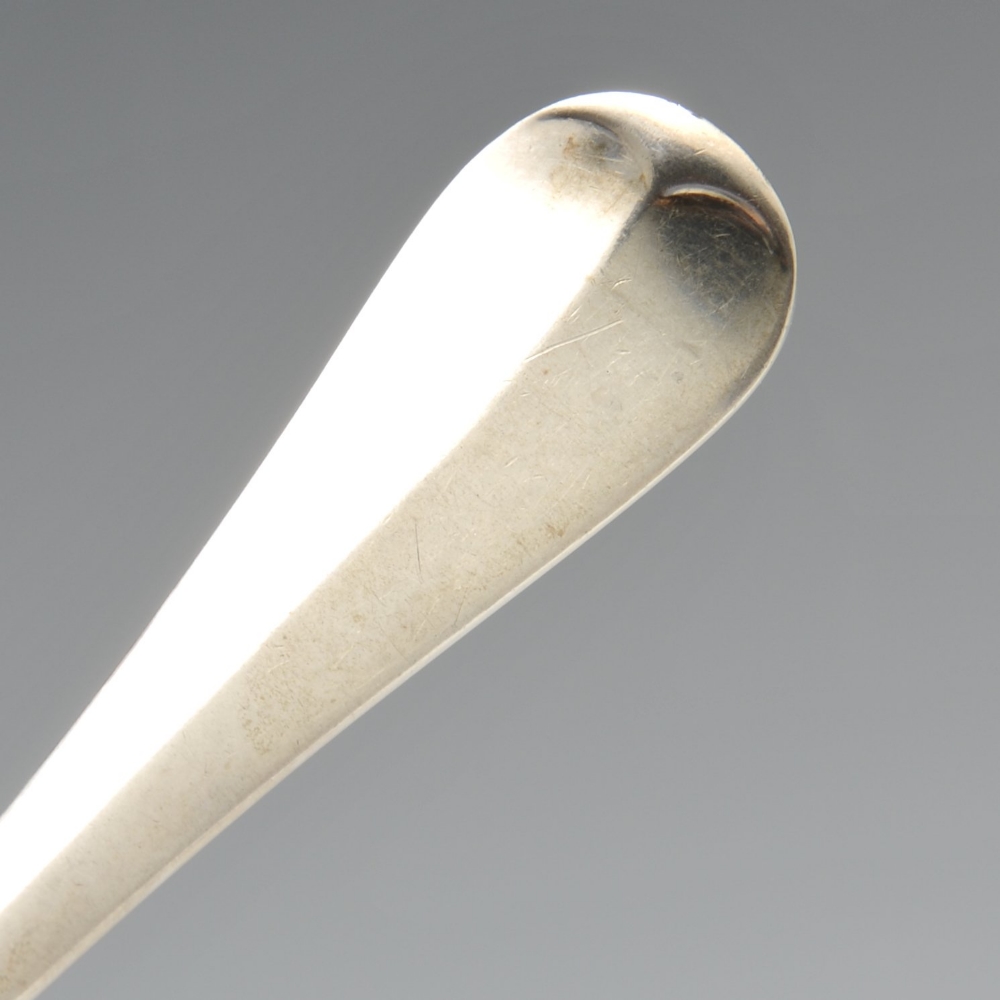 A set of five 1930's silver Hanoverian pattern table spoons. Hallmarked Mappin & Webb Ltd., - Image 3 of 6