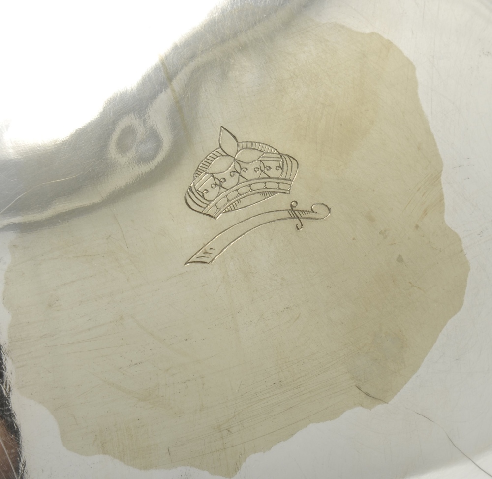 A late Victorian meat platter by Hunt & Roskell, of shaped oval form having a formalised leaf and - Image 3 of 8