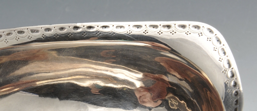 A George III silver pap boat of typical form, initialled and? with punch-work border. Hallmarked - Image 3 of 3