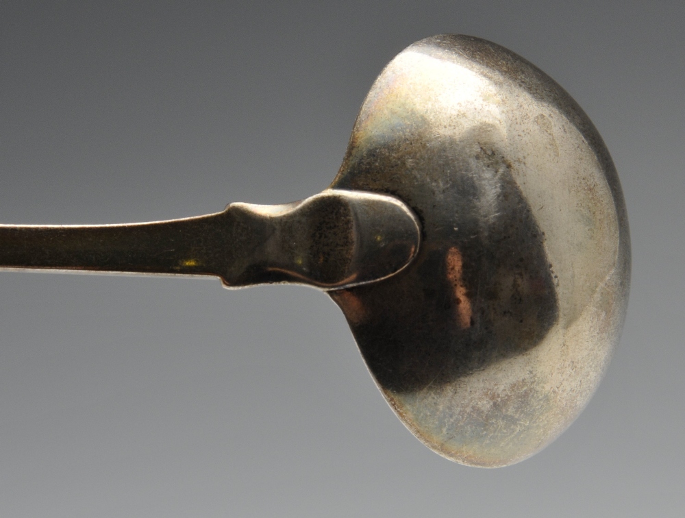 A pair of late George III silver Fiddle pattern sauce ladles, having initialled terminals, - Image 6 of 12