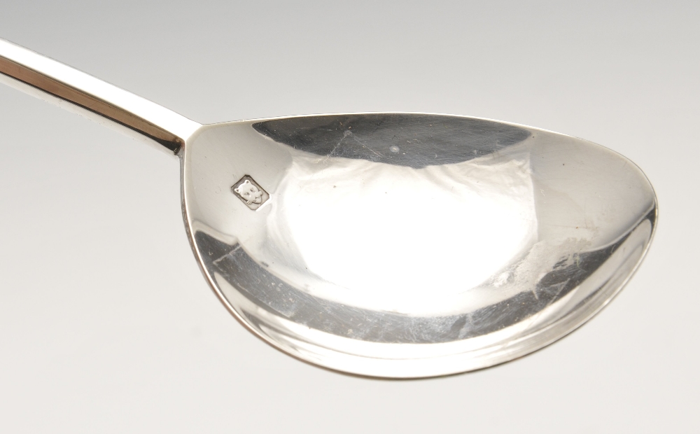 A modern reproduction silver Apostle spoon of typical form with fig-shaped bowl and silver-gilt - Image 3 of 9