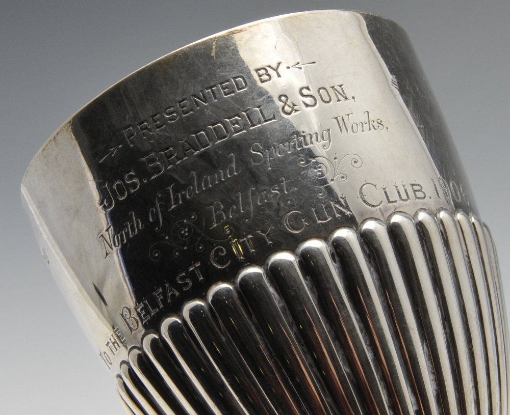 A late Victorian silver twin-handled trophy cup of baluster form and decorated with lobed borders - Image 8 of 10