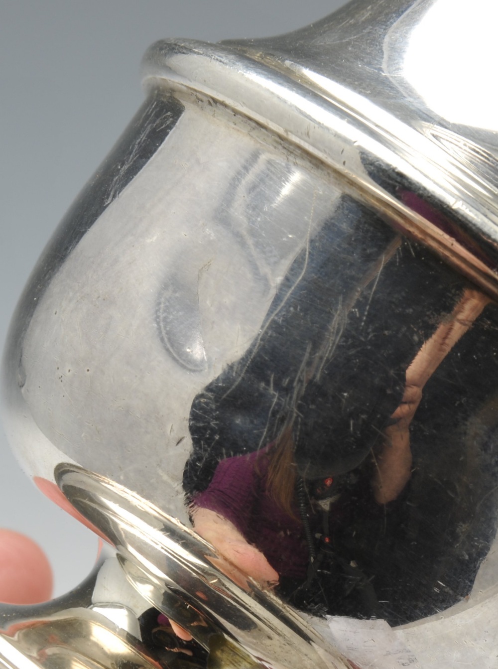 A 1920's silver christening mug with floral swag decoration and initial engraving, hallmarked Joseph - Image 8 of 8