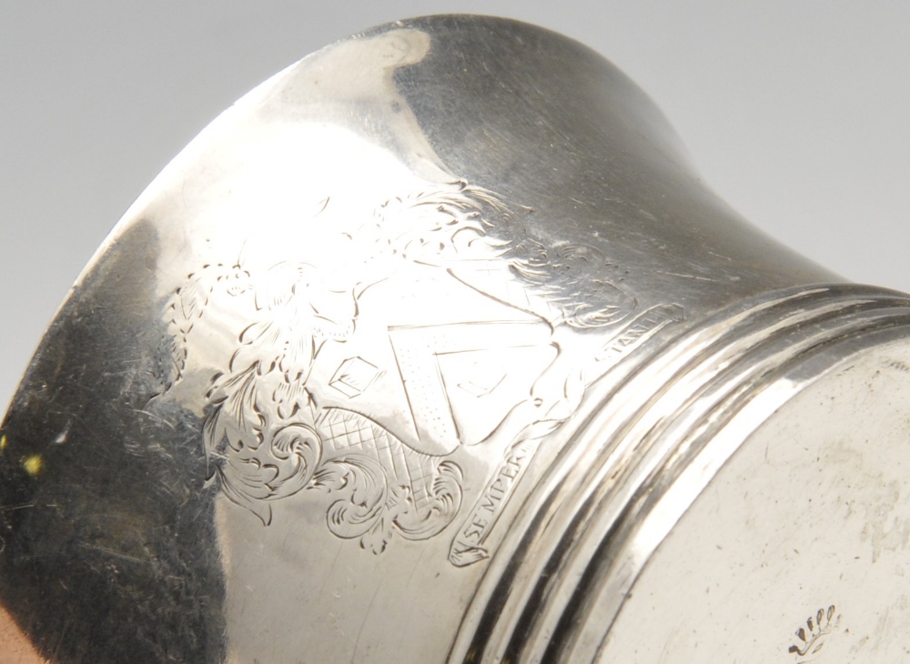 A mid-eighteenth century Channel Islands silver brandy pan, of tapering circular form with - Image 3 of 5