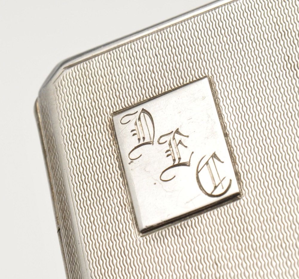 Three early twentieth century silver cigarette cases, comprising a large rectangular example - Image 4 of 8