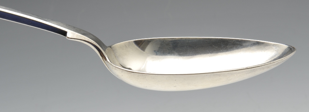 A Victorian provincial Fiddle pattern silver basting spoon with initialled terminal. Hallmarked - Image 3 of 6