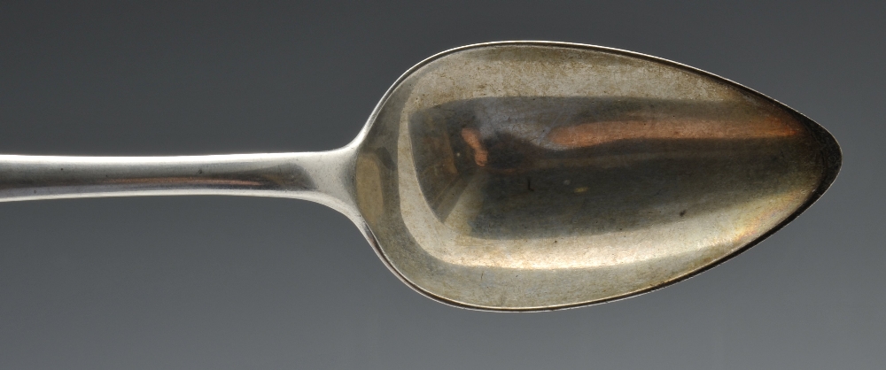 A set of four Dutch silver table spoons, the reverse terminals with monogram engravings. Together - Image 4 of 15