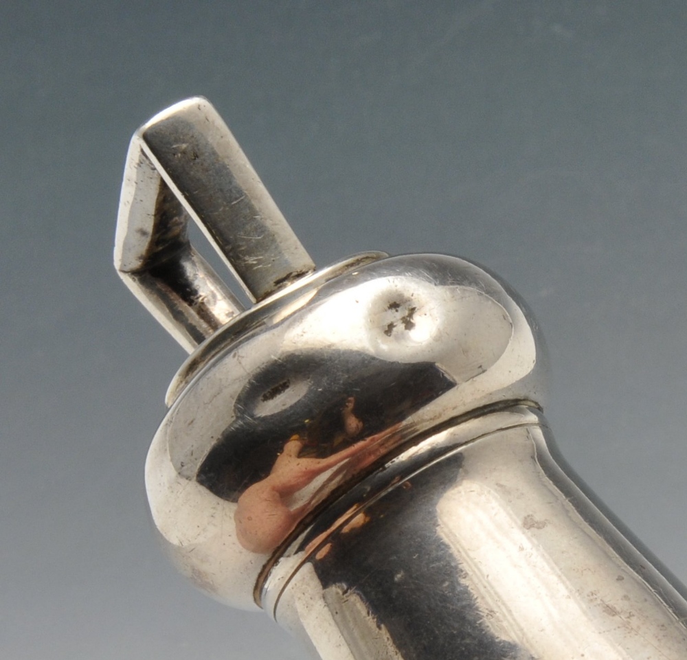 A late Victorian silver pepper grinder modelled in the form of a bell with angular handle - Image 4 of 6