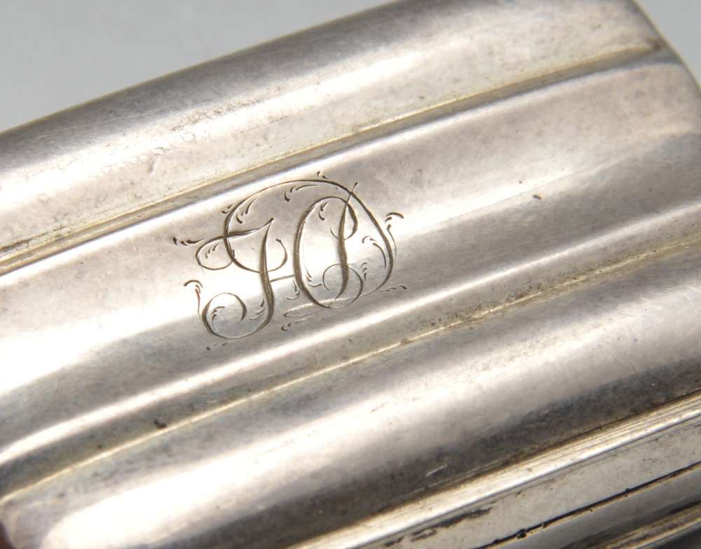 A George III novelty silver vinaigrette modelled a cigar case with initial engraving and opening - Image 5 of 5