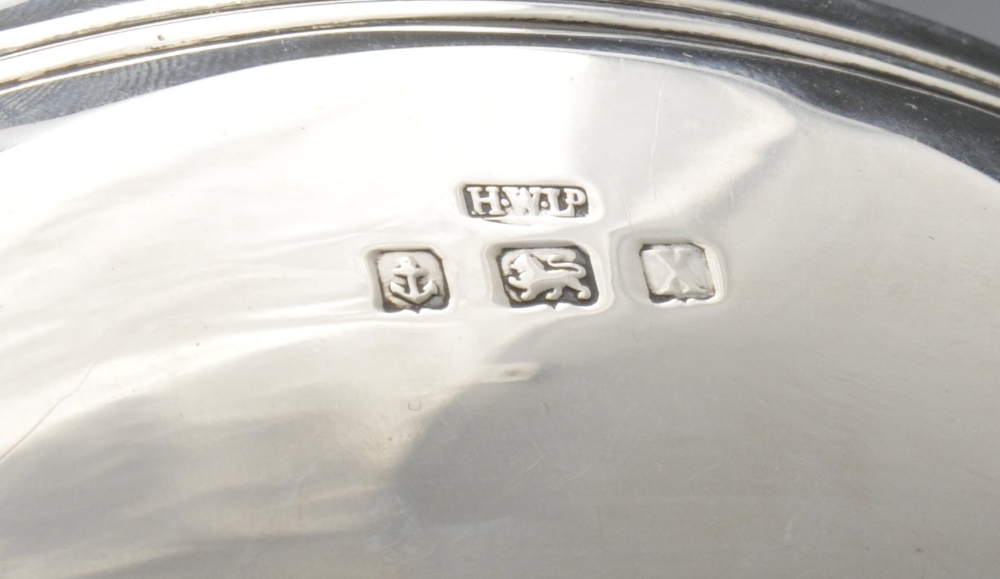 A 1920's silver twin-handled dish, of faceted circular form with central presentation inscription - Image 3 of 4