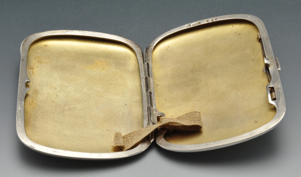 A continental cigarette case, the rounded oblong form with enamel decoration depicting a reindeer - Image 2 of 5