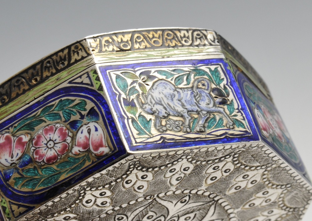 A selection of three similar Indian pandan or betel boxes, comprising an octagonal example set - Image 5 of 15