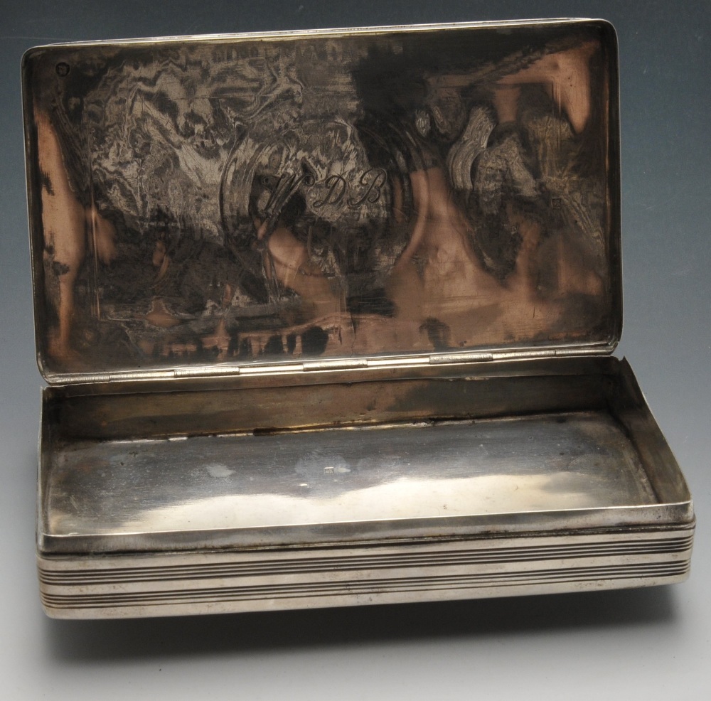 A Dutch silver box, the oblong form with concentric floral motifs within wriggle-work border to - Image 2 of 7