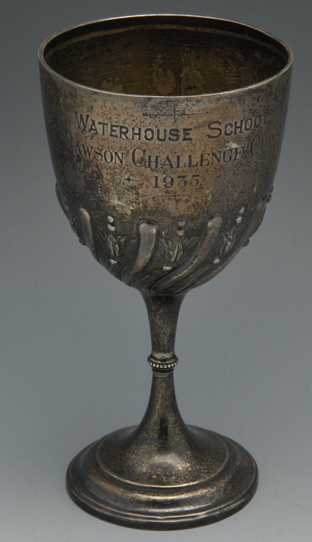 A Victorian silver trophy goblet for Norwich Cycling Club, of typical form and having beaded rim - Image 6 of 9