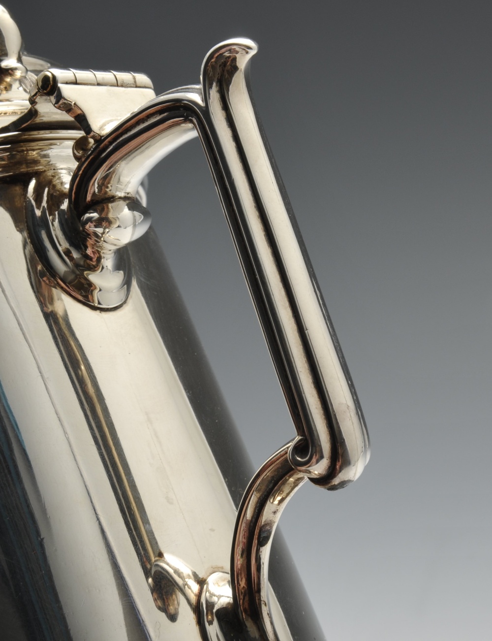 A mid-Victorian silver tankard of slightly tapering outline to a skirted base, the domed and - Image 7 of 8