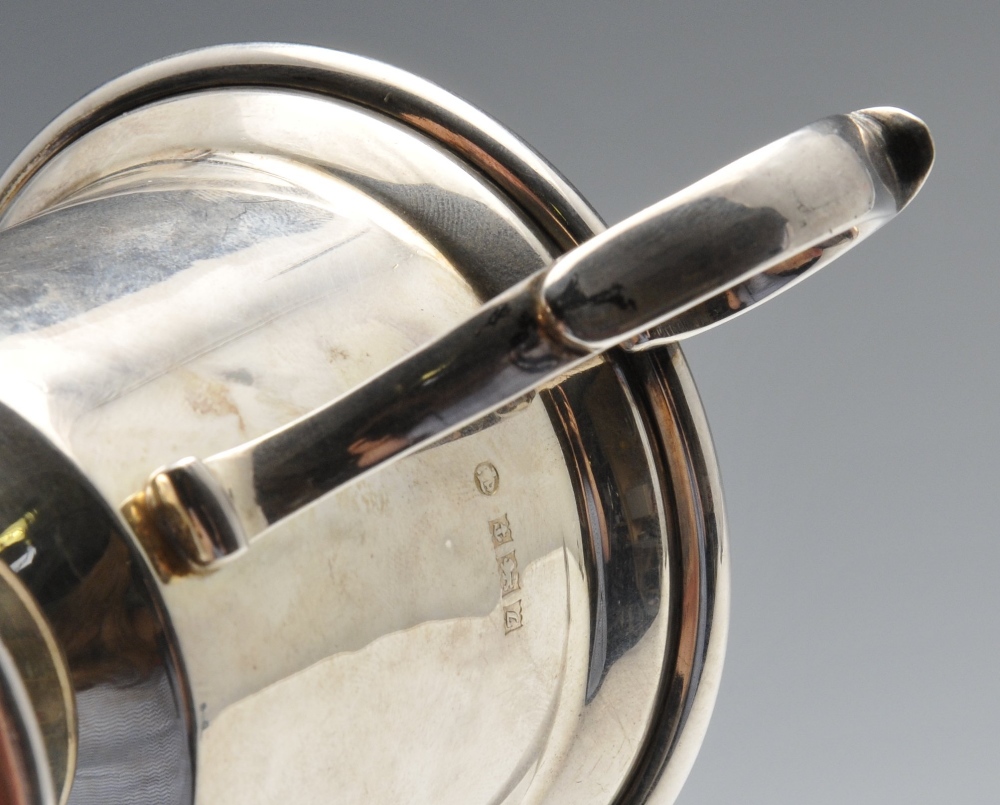 A modern silver cup, of plain form having engraved initials and date, with capped scrolling handle - Image 4 of 5