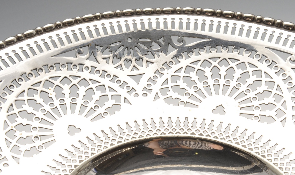 A white metal trinket box of circular form raised on three scroll feet, and five similar napkin - Image 8 of 15