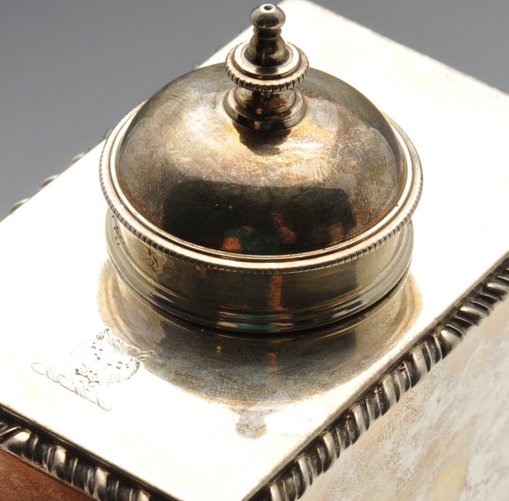 A set of three George III silver caddies, comprising a pair of tea caddies and a sugar box, each - Image 5 of 5