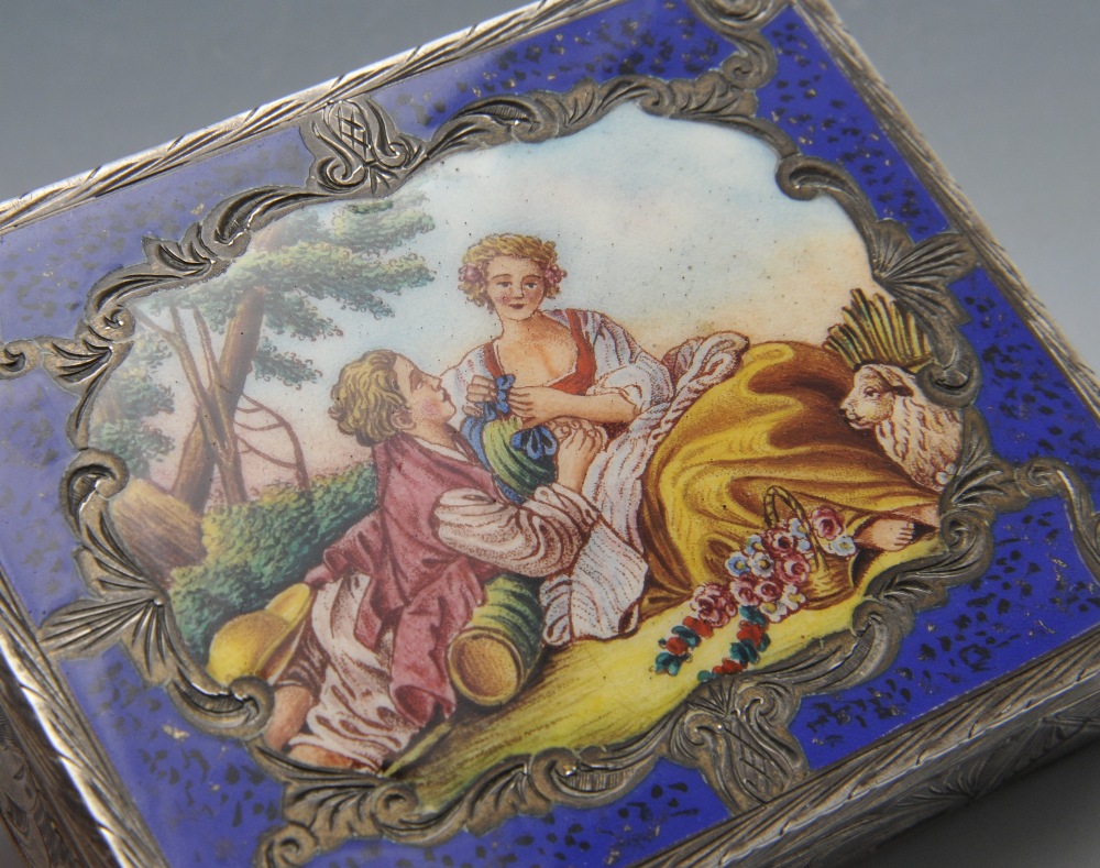 An Italian mid-twentieth century silver and enamel combination compact and lipstick, the rectangular - Image 4 of 6