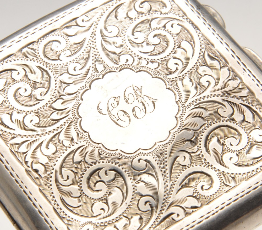 Three early twentieth century silver cigarette cases, comprising a large rectangular example - Image 8 of 8