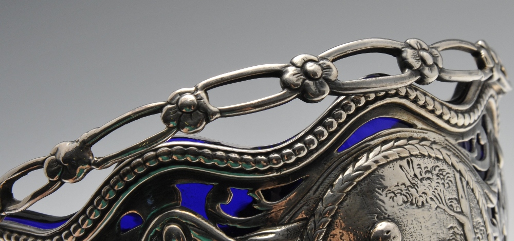 A George III silver sugar basket, the pierced form embellished with classical medallions amidst - Image 5 of 6