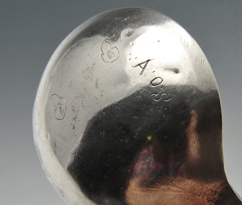 A continental spoon, possibly Norwegian, having a foliate engraved terminal leading to a plain - Image 5 of 5