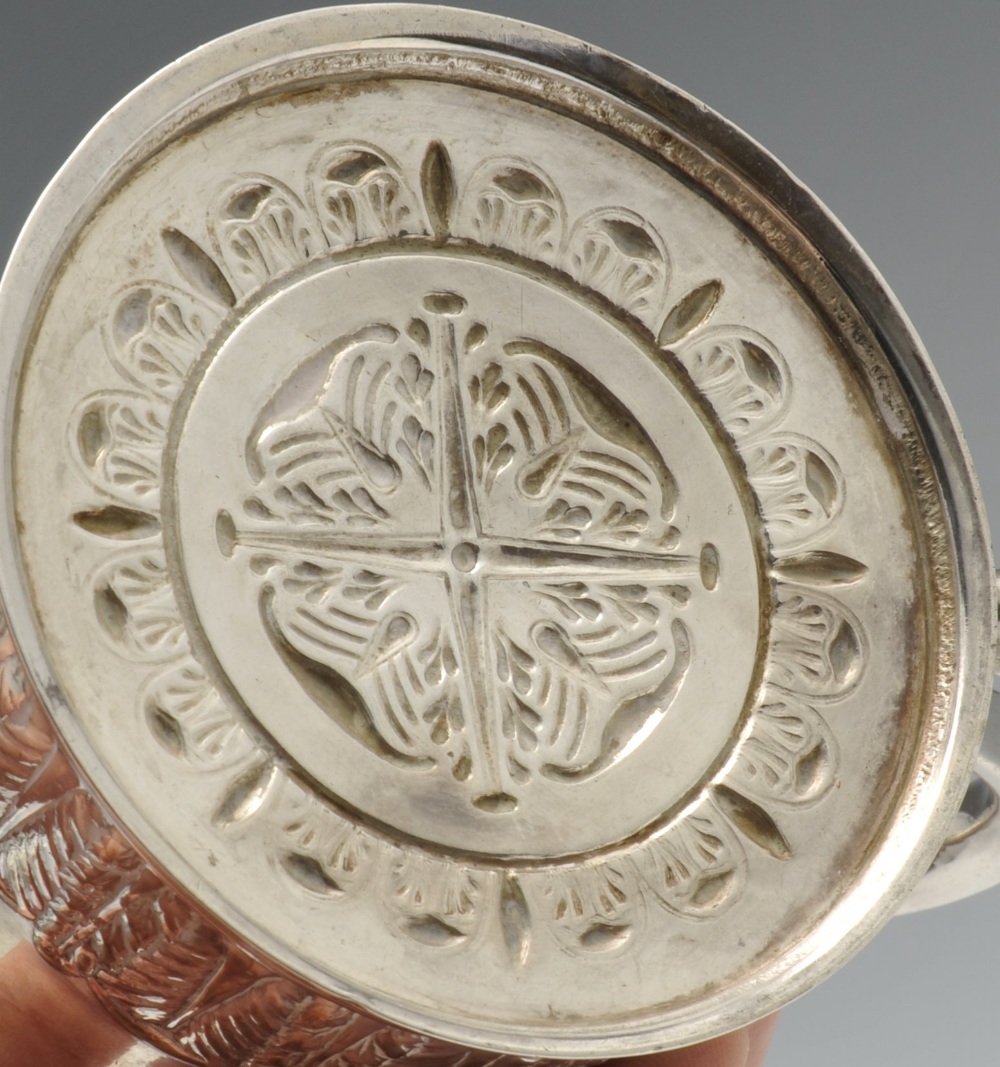 A 1920' s silver mustard pot modelled as a tankard and commemorating the 600th anniversary of the - Image 7 of 7