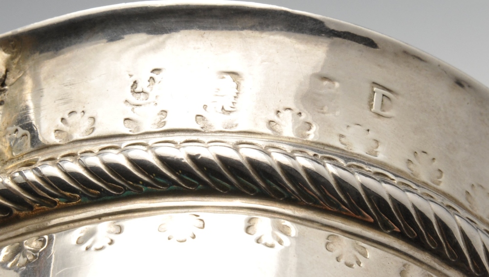 A George I silver porringer, the typical form with fluted lower body rising to the foliate scroll - Image 4 of 5