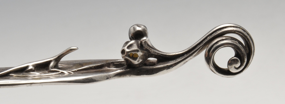 A mid-twentieth century Italian silver caddy spoon with initial engraved oval bowl and simple curved - Image 9 of 9