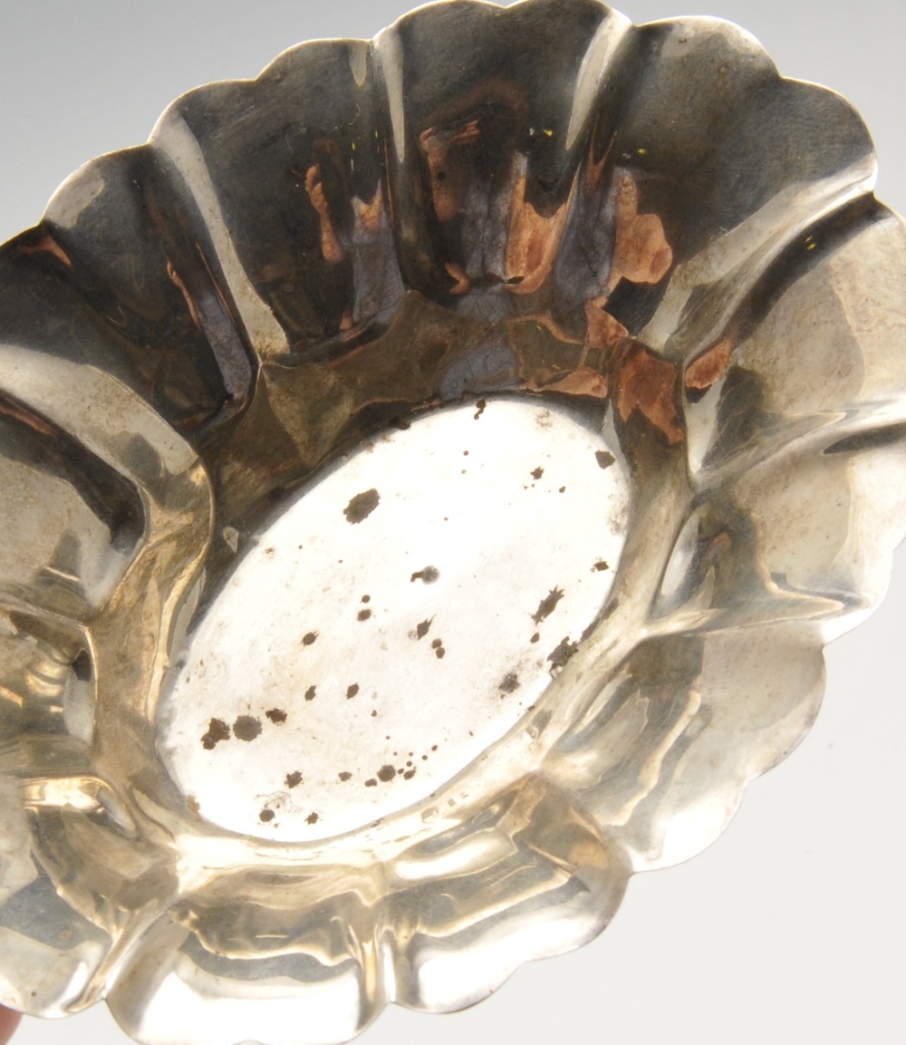 A set of six silver bonbon dishes, probably American, of oval form with flaring lobed rim. Marked - Image 5 of 5