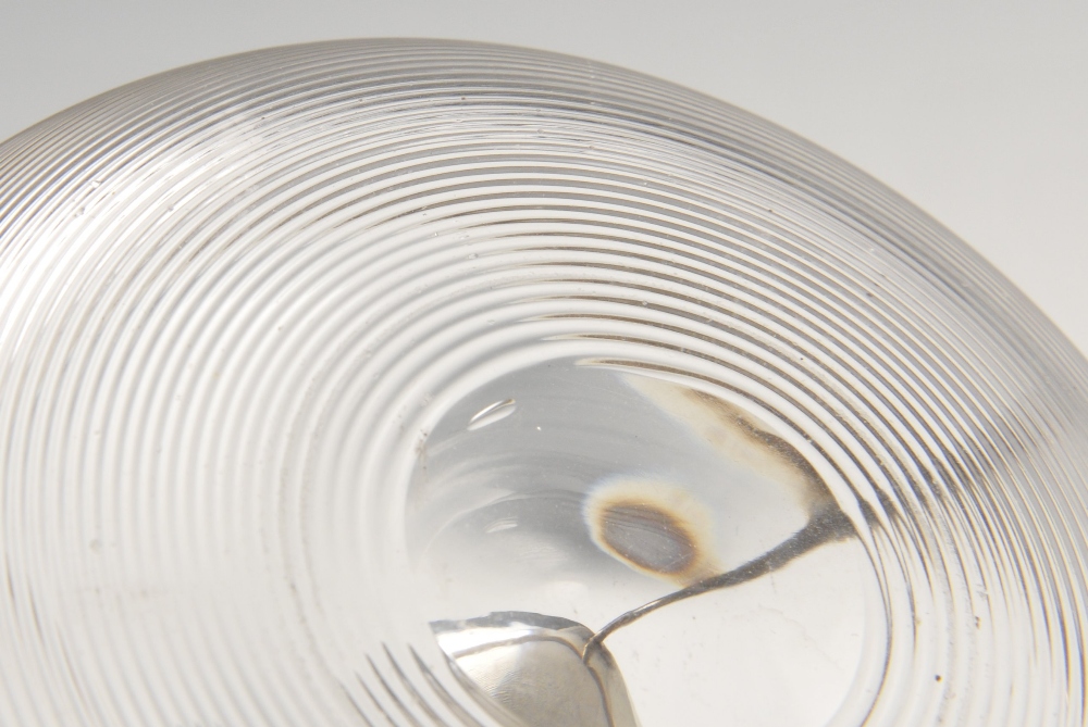 A late Victorian silver mounted and glass match strike, the circular glass dish rising to a - Image 3 of 3