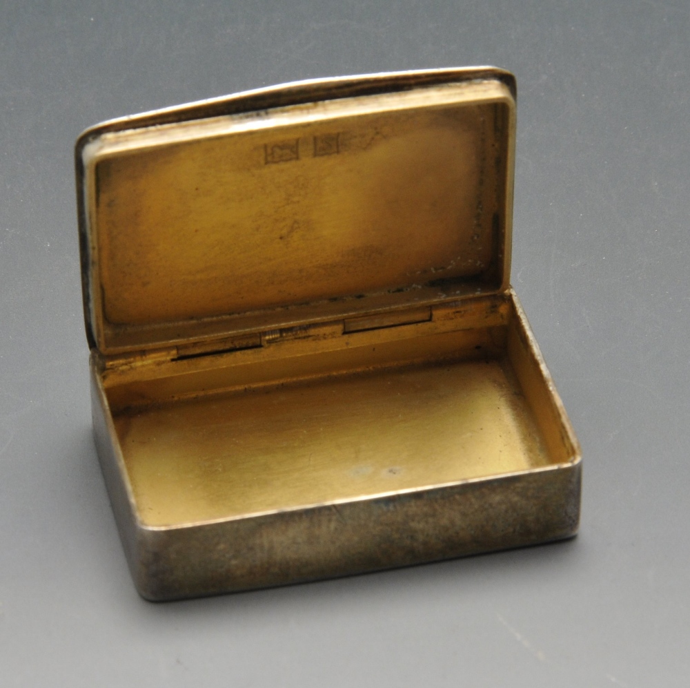 A 1960's silver-gilt small snuff or pill box, having engine-turned panel with central initialled - Image 2 of 4