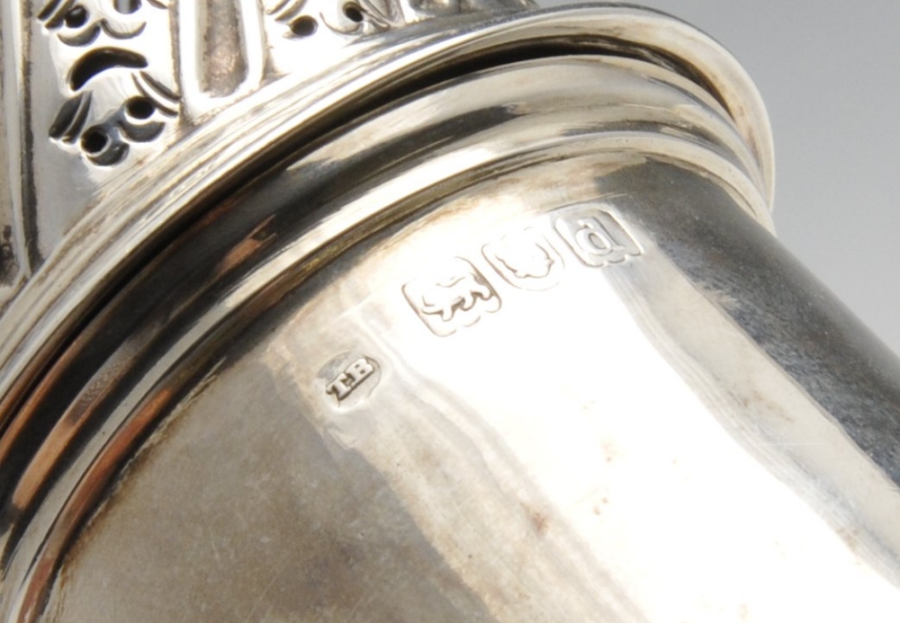 A George III silver cream jug, the bellied form with oblique and floral embossing and sparrow - Image 6 of 12