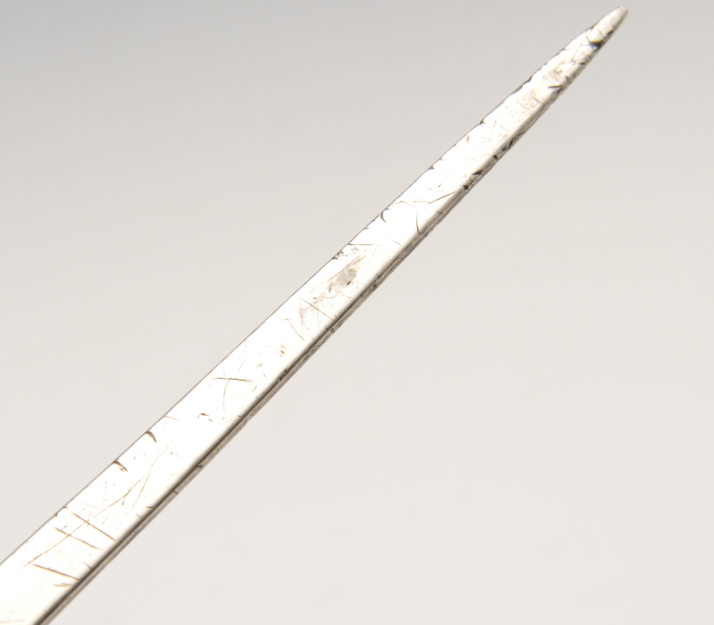 A George III silver meat skewer, of plain tapering form leading to the suspension ring terminal. - Image 3 of 3