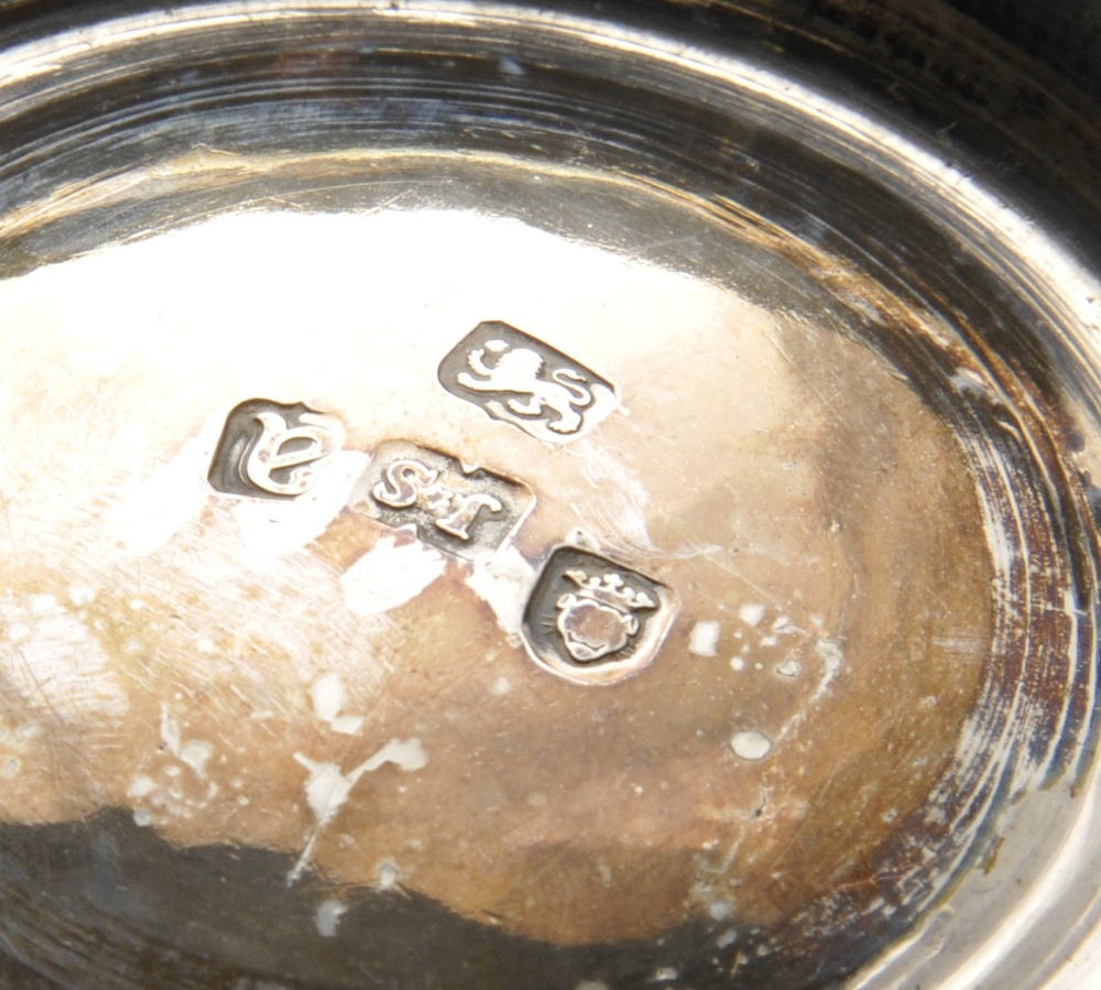 A George III silver mug, the classic baluster form with later personal inscription, standing on a - Image 2 of 5