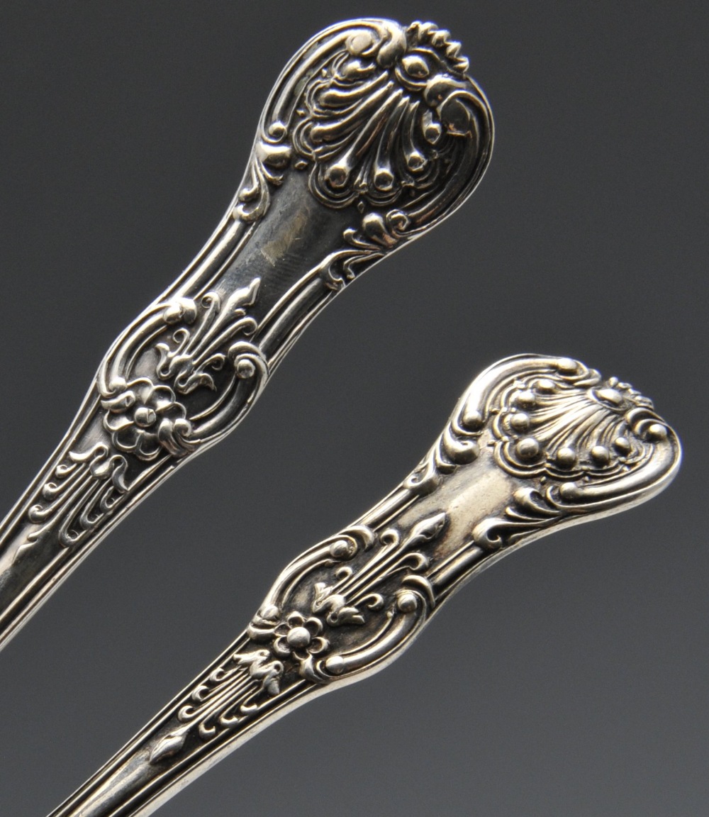 A pair of Victorian silver Fiddle pattern table spoons with initialled terminals, hallmarked - Image 8 of 14