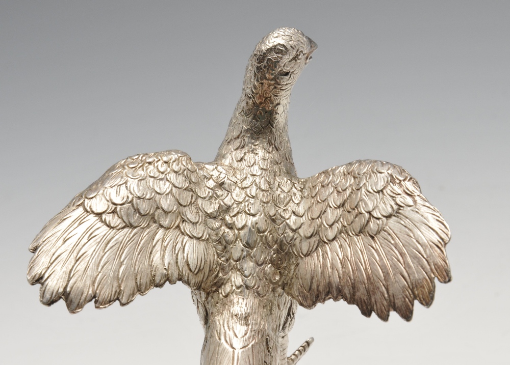 A modern silver table ornament realistically modelled as a pheasant. Hallmarked C S R Ltd, London - Image 3 of 4