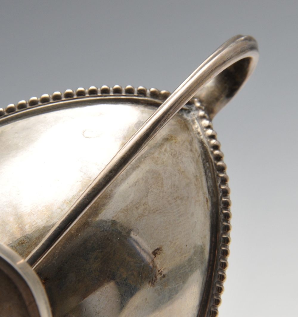 An early twentieth century silver salt, the oval body with twin handles and beaded border. - Image 3 of 3