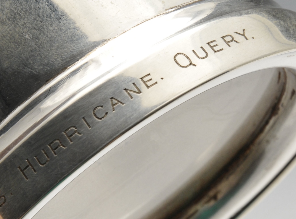 A 1950's silver mug of plain tapering form, 'C' shaped handle, personal inscription to the bottom - Image 5 of 5