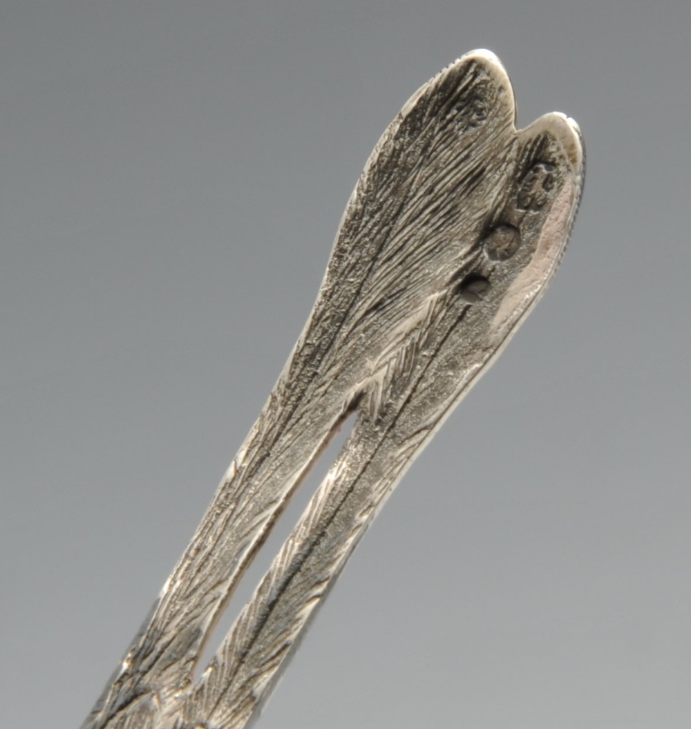 A nineteenth century Dutch silver pepper modelled as a long tailed bird with realistic feather - Image 2 of 4