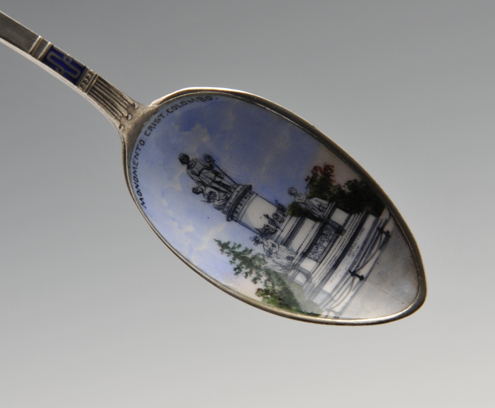 A large selection of silver and silver plated souvenir teaspoons, comprising mostly early - Image 6 of 12