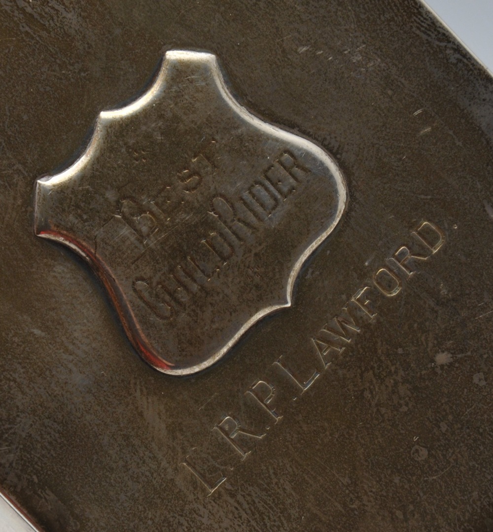 A Victorian silver hip flask, the oblong form with applied shield, personal inscription and hinged - Image 3 of 6