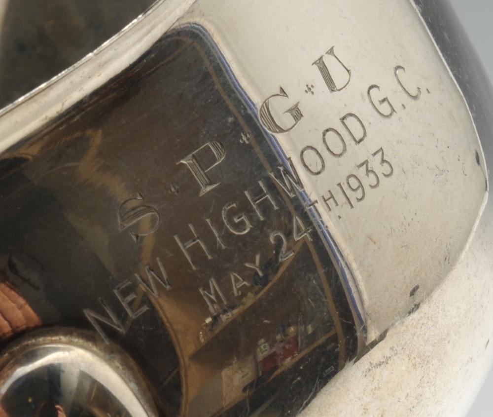 A 1930's silver sauce boat of typical bellied form having a shaped rim and raised on three - Image 5 of 8