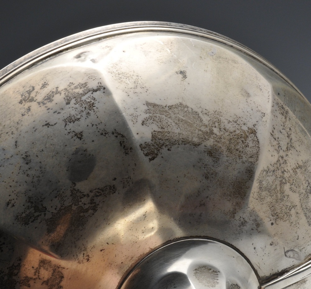 An early twentieth century silver tazza, the circular outline with octagonal lobed body, twin high - Image 3 of 6