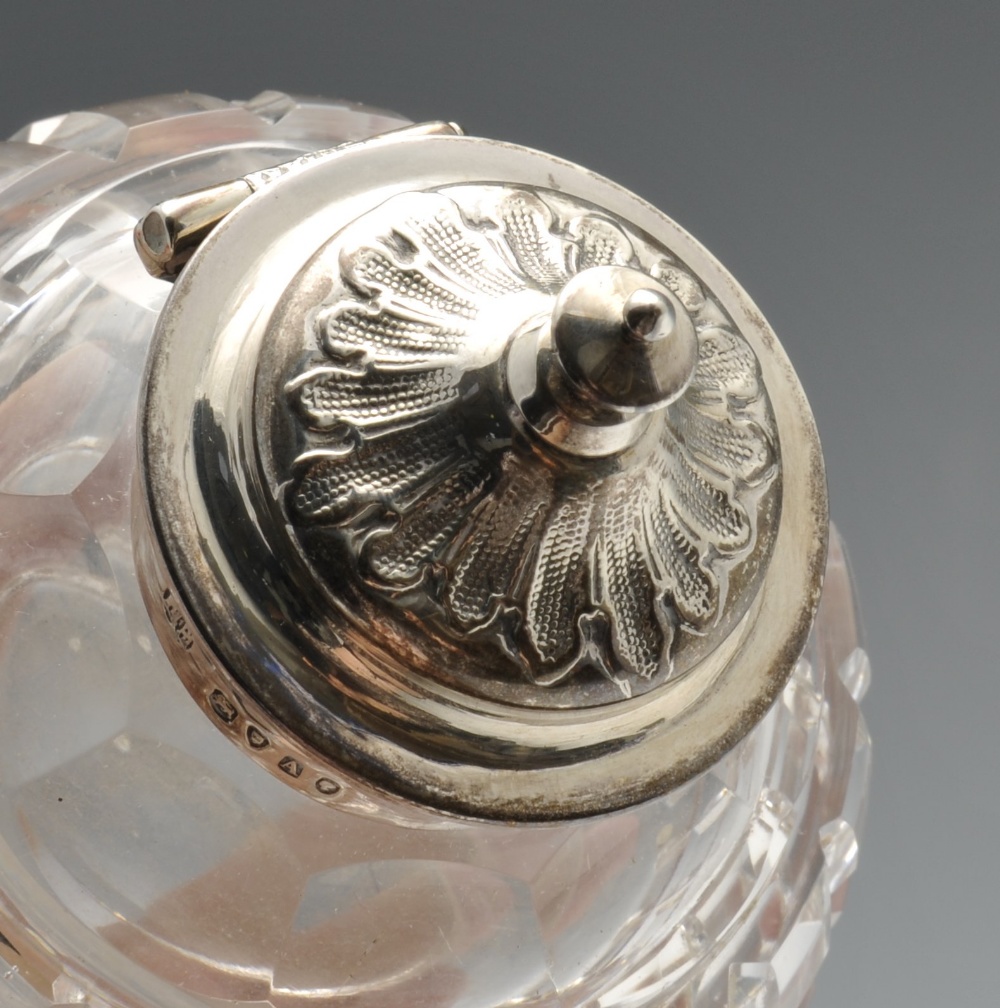 A Victorian silver inkstand, the shell base with central cut glass inkwell. Hallmarked Henry Holland - Image 6 of 6