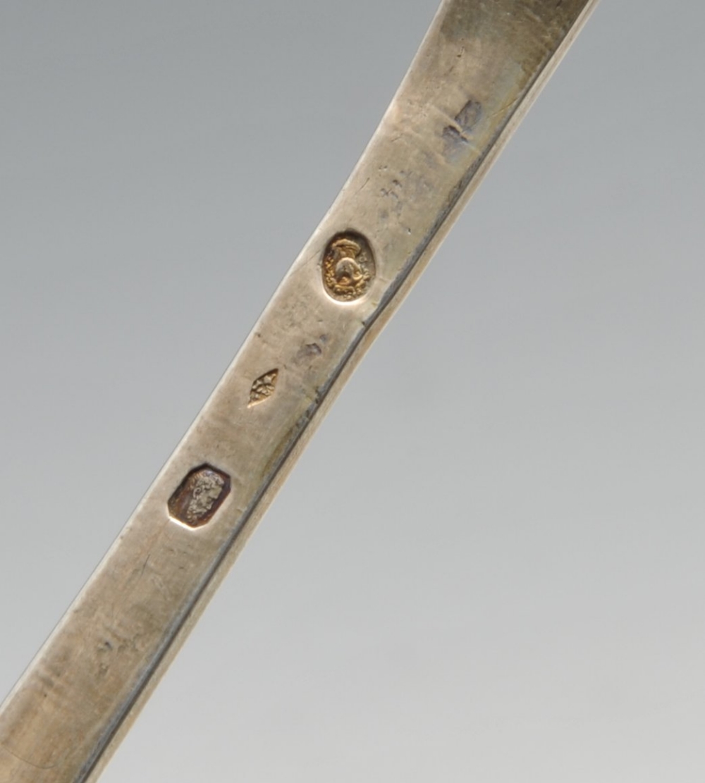 A set of four Dutch silver table spoons, the reverse terminals with monogram engravings. Together - Image 9 of 15